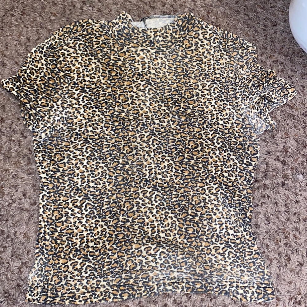 Cheetah print skin tight crop top